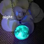 Fashion Frill Exclusive Silver Chain Moonstone Glow in the Dark Moon Round Shape Pendant