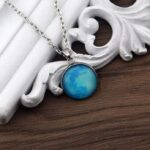 Fashion Frill Exclusive Silver Chain Moonstone Glow in the Dark Moon Round Shape Pendant