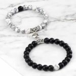 Stylish Couple Bracelets Black & White Magnet
