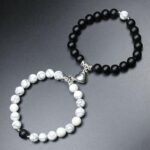 Stylish Couple Bracelets Black & White Magnet