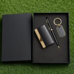 Luxury Black & Gold Gift Set – Card Holder, Pen & Keychain