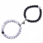 Stylish Couple Bracelets Black & White Magnet