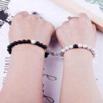 Stylish Couple Bracelets Black & White Magnet
