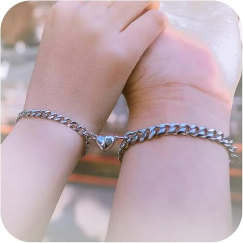 2PCS Matching Heart Bracelets for Couples Long Distance