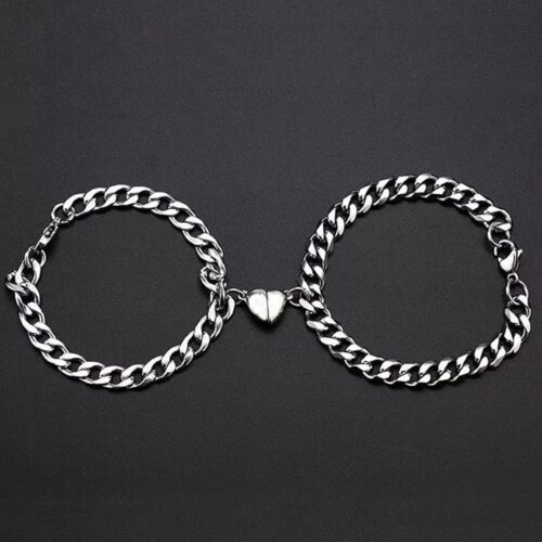 2PCS Matching Heart Bracelets for Couples Long Distance